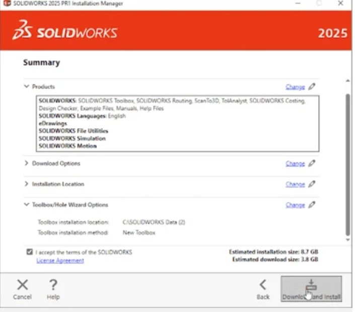 Hướng dẫn cài solidword 2025 bản quyền